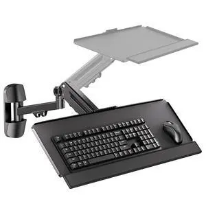 Wall Mount Keyboard Tray- Keyboard and Mouse Stand & Monitor Mount Arm,Height Adjustable Typing Platform Holds up to 26.4 lbs,Black Wall Mount Keyboard Tray- Keyboard and Mouse Stand & Monitor Mount Arm,Height Adjustable Typing Platform Holds up to 26.4 lbs,Black