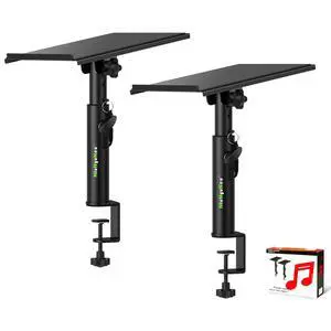 Studio Monitor Stands Tilt Clamp-on Desktop Speaker Stand 10.4"-15.4" Height Adjustable 12° Tilt Home Audio, Set of 2 Studio Monitor Stands Tilt Clamp-on Desktop Speaker Stand 10.4"-15.4" Height Adjustable 12° Tilt Home Audio, Set of 2