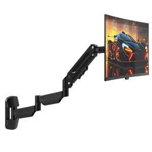 Monitor Wall Mount for 17''-32''-inch Screens - 30.28'' Extra Long Single Wall Mount Monitor Arm, Full Motion VESA Wall Bracket,75/100mm, Hold up to 19.8lbs, Black Monitor Wall Mount for 17''-32''-inch Screens - 30.28'' Extra Long Single Wall Mount Monitor Arm, Full Motion VESA Wall Bracket,75/100mm, Hold up to 19.8lbs, Black