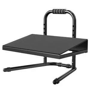Height Adjustable Foot Rest - Relief Platform for Standing and Sitting, Ergonomic Under Desk Footrest with Non-Slip Surface, 6 Height Settings, Sturdy Metal Frame, Easy Assembly, Black Height Adjustable Foot Rest - Relief Platform for Standing and Sitting, Ergonomic Under Desk Footrest with Non-Slip Surface, 6 Height Settings, Sturdy Metal Frame, Easy Assembly, Black