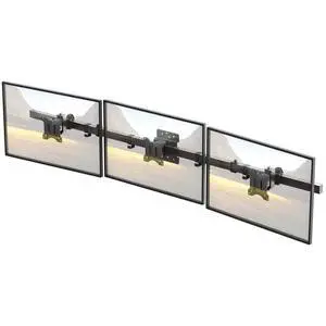 Triple Monitor Wall-Mount for 17"-32" Screens - Adjustable Heavy Duty Three Wall Monitor Mount with Cable Management, Space-saving,Tilt, Swivel, Rotation, VESA 75/100 mm, Max 15.4lbs per Screen, Black Triple Monitor Wall-Mount for 17"-32" Screens - Adjustable Heavy Duty Three Wall Monitor Mount with Cable Management, Space-saving,Tilt, Swivel, Rotation, VESA 75/100 mm, Max 15.4lbs per Screen, Black