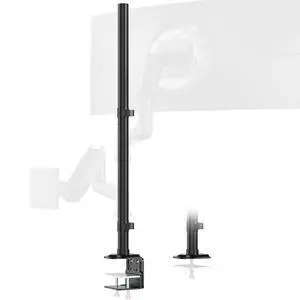 Steel Extra Tall 32 Inch 2-Section Monitor Stand Pole - with Mounting Base, Heavy Duty Center Pole (Supports Up to Max. 88 lbs), 2 Mounting Options, Black Steel Extra Tall 32 Inch 2-Section Monitor Stand Pole - with Mounting Base, Heavy Duty Center Pole (Supports Up to Max. 88 lbs), 2 Mounting Options, Black