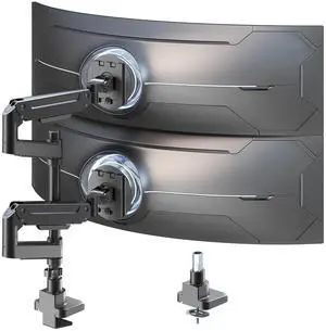 Dual Monitor-Arm Heavy-Duty for 17-49-inch Screens - Premium Vertical Stacked Dual Monitor Arm Desk Mount for Ultrawide Screens up to 44lbs, Fully Adjustability, VESA 75/100 mm, Black Dual Monitor-Arm Heavy-Duty for 17-49-inch Screens - Premium Vertical Stacked Dual Monitor Arm Desk Mount for Ultrawide Screens up to 44lbs, Fully Adjustability, VESA 75/100 mm, Black