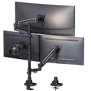 Triple Monitor Mount for up to 35-inch Screens Heavy Duty Ultrawide Stand with Fully Adjustable, 12kg Gas Spring Arm (Each), VESA 75×75/100×100 mm, Black Triple Monitor Mount for up to 35-inch Screens Heavy Duty Ultrawide Stand with Fully Adjustable, 12kg Gas Spring Arm (Each), VESA 75×75/100×100 mm, Black