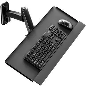Keyboard Tray Wall Mount,Sit-Stand 26 Inch Keyboard and Mouse Stand,Height Adjustable Typing Platform,360 Degree Rotation, Holds up to 19.8 lbs, Black Keyboard Tray Wall Mount,Sit-Stand 26 Inch Keyboard and Mouse Stand,Height Adjustable Typing Platform,360 Degree Rotation, Holds up to 19.8 lbs, Black