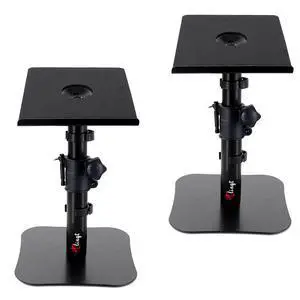 Desktop Speaker Stands Pair, Sturdy Flat Base, Height & Tilt Adjusts Desktop Speaker Stands Pair, Sturdy Flat Base, Height & Tilt Adjusts