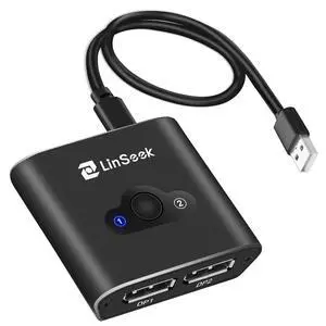 Displayport Switch 2 in 1 Out 4K@60Hz Display Port Switch Displayport Switcher DP 1.2 Bi-Directional 1 in 2 Out Switcher Compatible with TVs Monitors Laptops PC Projectors etc Displayport Switch 2 in 1 Out 4K@60Hz Display Port Switch Displayport Switcher DP 1.2 Bi-Directional 1 in 2 Out Switcher Compatible with TVs Monitors Laptops PC Projectors etc