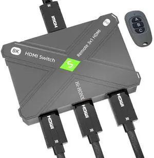 8K High-Definition Remote Switch - HDMI 2.1 Switcher 1 in 3 Out & 3 in 1 Out Bidirectional Switcher, Supports 8K@60Hz / 4K@120Hz 8K High-Definition Remote Switch - HDMI 2.1 Switcher 1 in 3 Out & 3 in 1 Out Bidirectional Switcher, Supports 8K@60Hz / 4K@120Hz