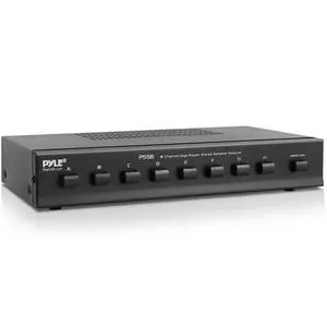 Premium New and Improved 8 Zone Channel Speaker Switch Selector Hub Distribution Box for Multi-Channel High Powered Stereo Amplifier A/B/C/D Switches | 8 Pairs Of speakers - PSS8 Premium New and Improved 8 Zone Channel Speaker Switch Selector Hub Distribution Box for Multi-Channel High Powered Stereo Amplifier A/B/C/D Switches | 8 Pairs Of speakers - PSS8