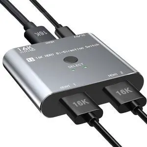 HDMI 2.1 Switch Splitter 8K/16K, 2 in 1 Out HDMI Selector 4K@120HZ/240Hz 16K@30Hz/8K@60Hz Support DTS VRR HDR10+ Dolby, 48Gbps for Switch, PS5/4, Xbox, Roku, Firestick, TV etc. HDMI 2.1 Switch Splitter 8K/16K, 2 in 1 Out HDMI Selector 4K@120HZ/240Hz 16K@30Hz/8K@60Hz Support DTS VRR HDR10+ Dolby, 48Gbps for Switch, PS5/4, Xbox, Roku, Firestick, TV etc.