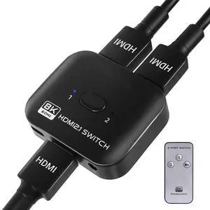 8K HDMI Switch Splitter 2 in 1 Out, Bi-Directional Switcher Support 48Gbps 4K@120Hz 8K@60Hz 4K@144Hz for PS5/PS4,HDTV,Xbox,Fire Stick 8K HDMI Switch Splitter 2 in 1 Out, Bi-Directional Switcher Support 48Gbps 4K@120Hz 8K@60Hz 4K@144Hz for PS5/PS4,HDTV,Xbox,Fire Stick