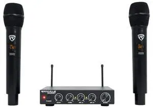 Dual UHF Wireless Microphones Karaoke Interface, Bluetooth Connectivity, Adjustable Echo, 8 Switchable Frequencies, Perfect for Home Karaoke and Parties Dual UHF Wireless Microphones Karaoke Interface, Bluetooth Connectivity, Adjustable Echo, 8 Switchable Frequencies, Perfect for Home Karaoke and Parties