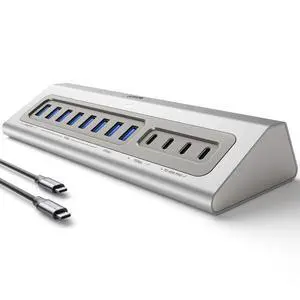 Powered USB Hub,15 in 1 USB 3.2 Hub, USB C Hub with PD 100W, USB C 45W Charge, 10Gbps Data, 8 USB A, 65W Power Adapter, 3.3FT Cable, Aluminum USB Hub for PC, Laptop, Mac, Mac mini, iMac, iPad Powered USB Hub,15 in 1 USB 3.2 Hub, USB C Hub with PD 100W, USB C 45W Charge, 10Gbps Data, 8 USB A, 65W Power Adapter, 3.3FT Cable, Aluminum USB Hub for PC, Laptop, Mac, Mac mini, iMac, iPad