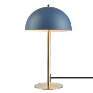15" Blue Desk Lamp with Brass Accents, in-Line On/Off Rocker Switch, Ideal for Bedroom, Office Decor, Home Essentials, Reading Light, LED Bulb Compatible 15" Blue Desk Lamp with Brass Accents, in-Line On/Off Rocker Switch, Ideal for Bedroom, Office Decor, Home Essentials, Reading Light, LED Bulb Compatible