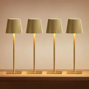 4 Pack Cordless Table Lamp,6000mAh Rechargeable Battery Operated Desk Lamp,Two Adjustable Heights,Waterproof, Touch Control & 3 Color Stepless Dimming for Restaurant/Bedroom/Bars/Outdoor (Gold) 4 Pack Cordless Table Lamp,6000mAh Rechargeable Battery Operated Desk Lamp,Two Adjustable Heights,Waterproof, Touch Control & 3 Color Stepless Dimming for Restaurant/Bedroom/Bars/Outdoor (Gold)