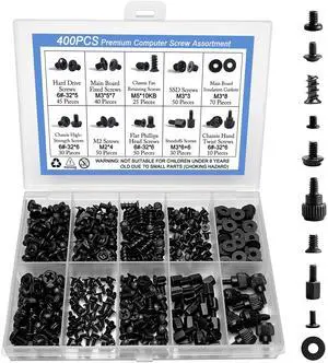 400Pcs Professional Computer Screws Assortment Kit, Motherboard standoffs pc screws kit |Compatible with PC Case, SSD, Hard Drive, GPU, Fan & More| for DIY PC Building, Installation and Repair 400Pcs Professional Computer Screws Assortment Kit, Motherboard standoffs pc screws kit |Compatible with PC Case, SSD, Hard Drive, GPU, Fan & More| for DIY PC Building, Installation and Repair