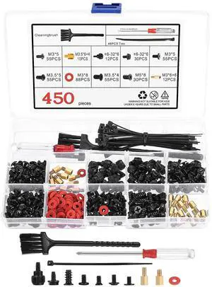 450 Pcs Computer Screws, PC Motherboard Screws Standoffs Sets for Hard Drive Fan SSD CD-ROM HDD Laptop Mounting Repair Screw Assortment Kit(M3 M3.5 M5#6-32) 450 Pcs Computer Screws, PC Motherboard Screws Standoffs Sets for Hard Drive Fan SSD CD-ROM HDD Laptop Mounting Repair Screw Assortment Kit(M3 M3.5 M5#6-32)