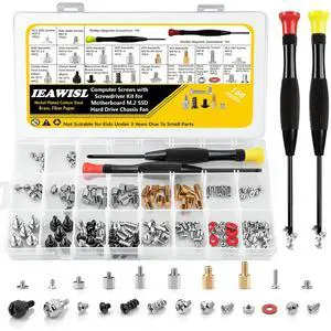 168PCS Computer Screw Kit, PC Motherboard Standoff Assortment Set with Magnetic Screwdrivers, Multi-Size Fasteners for Laptop, Hard Drive, M.2 SSD, and Case Fan Repair 168PCS Computer Screw Kit, PC Motherboard Standoff Assortment Set with Magnetic Screwdrivers, Multi-Size Fasteners for Laptop, Hard Drive, M.2 SSD, and Case Fan Repair