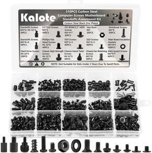 510Pcs PC Screws Kit Carbon Steel Motherboard Standoffs Set 510Pcs PC Screws Kit Carbon Steel Motherboard Standoffs Set