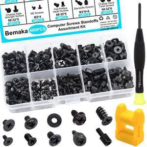 400Pcs Computer Screws Assortment Kit, Motherboard Standoffs Screws PC Screws for Universal Motherboard, SSD, Hard Drive, PC Case, PC Fan, for DIY PC Installation and Repair 400Pcs Computer Screws Assortment Kit, Motherboard Standoffs Screws PC Screws for Universal Motherboard, SSD, Hard Drive, PC Case, PC Fan, for DIY PC Installation and Repair