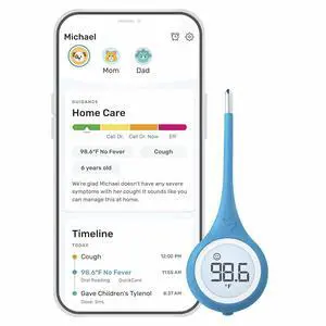 QuickCare Smart Digital Thermometer for Adults, Kids and Babies, Oral, Rectal & Underarm Thermometer, App-Connected Fever and Symptom Tracking, Fast Accurate Readings QuickCare Smart Digital Thermometer for Adults, Kids and Babies, Oral, Rectal & Underarm Thermometer, App-Connected Fever and Symptom Tracking, Fast Accurate Readings