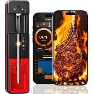 Smart Bluetooth Wireless Meat Thermometer Digital, 6 Accuracy Sensors, 0.5S Instant Read Food Thermometer, 2-in-1 100H Battery Fast Charge Base, APP Control & Custom Menu for BBQ, Grill, Smoker, Oven Smart Bluetooth Wireless Meat Thermometer Digital, 6 Accuracy Sensors, 0.5S Instant Read Food Thermometer, 2-in-1 100H Battery Fast Charge Base, APP Control & Custom Menu for BBQ, Grill, Smoker, Oven