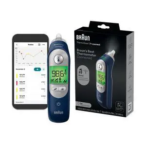 ThermoScan 7+ Connect Digital Ear Thermometer for Kids - Family Care App Compatible, Age Precision Technology, Color-Coded Display, No. 1 Brand Recommended by Pediatricians ThermoScan 7+ Connect Digital Ear Thermometer for Kids - Family Care App Compatible, Age Precision Technology, Color-Coded Display, No. 1 Brand Recommended by Pediatricians