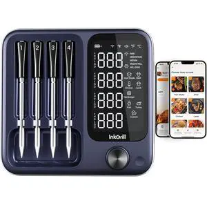 4-Probe Digital Meat Thermometer Wireless with Smart APP, Unlimited Range WiFi & Bluetooth Meat Thermometer for BBQ, Rotisserie, Oven, Grill, Smoker,and Air Fryer Cooking 4-Probe Digital Meat Thermometer Wireless with Smart APP, Unlimited Range WiFi & Bluetooth Meat Thermometer for BBQ, Rotisserie, Oven, Grill, Smoker,and Air Fryer Cooking