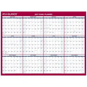 2027 Erasable Calendar, Dry Erase Wall Planner, 12" x 16", Vertical-Horizontal, Reversible (PM330B2827) 2027 Erasable Calendar, Dry Erase Wall Planner, 12" x 16", Vertical-Horizontal, Reversible (PM330B2827)