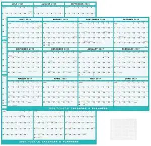 32"x48" Academic Wall Calendar 2026-2027, JUL 2026 - JUN 2027 12 Months Large Calendar, Erasable, Wet & Dry Erase Laminated, Vertical/Horizontal Reversible, Yearly Wall Planner with Julian Dates 32"x48" Academic Wall Calendar 2026-2027, JUL 2026 - JUN 2027 12 Months Large Calendar, Erasable, Wet & Dry Erase Laminated, Vertical/Horizontal Reversible, Yearly Wall Planner with Julian Dates