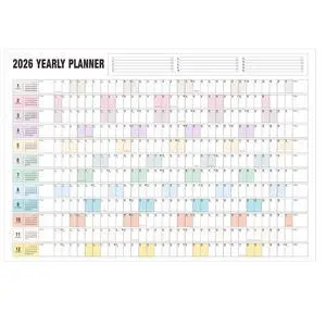 Yearly Wall Calendar 2026, Paper Full Year Wall Calendar One Page, 365 Day Calendar at One Glance, 23"X 33", Paper Folded Yearly Wall Calendar 2026, Paper Full Year Wall Calendar One Page, 365 Day Calendar at One Glance, 23"X 33", Paper Folded