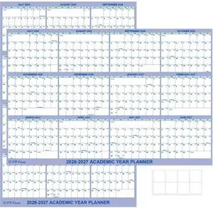 24" x 36" Academic Wall Calendar 2026-2027, July 2026 - June 2027 Folded Wet & Dry Erase, Large Wall Calendar 12 Month, Vertical/Horizontal Reversible, School Yearly Wall Planner with Julian Dates 24" x 36" Academic Wall Calendar 2026-2027, July 2026 - June 2027 Folded Wet & Dry Erase, Large Wall Calendar 12 Month, Vertical/Horizontal Reversible, School Yearly Wall Planner with Julian Dates