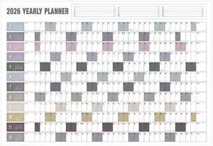 Yearly Wall Calendar with Holidays, Full Year Calendar One Page, Annual Year Wall Calendar with Stickers, Horizontal, 23"X 33" (Open), Paper Folded Yearly Wall Calendar with Holidays, Full Year Calendar One Page, Annual Year Wall Calendar with Stickers, Horizontal, 23"X 33" (Open), Paper Folded