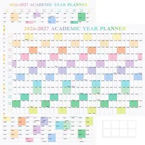 24" x 36" 2026-2027 Academic Wall Calendar, July 2026 to June 2027, Folded Large Yearly Planner 12 Months, 2-Sided Reversible Horizontal/Vertical School Office Business Year Calendar 24" x 36" 2026-2027 Academic Wall Calendar, July 2026 to June 2027, Folded Large Yearly Planner 12 Months, 2-Sided Reversible Horizontal/Vertical School Office Business Year Calendar