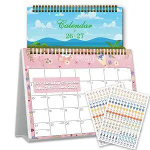 Small Desk Calendar 2026-2027 - Standing 2026 Desk Calendar, APR.2026 to JUN.2027, 8" x 6", Monthly Flip Desktop Calendar with Stickers, Your Personal Desk Planner for Home Office Small Desk Calendar 2026-2027 - Standing 2026 Desk Calendar, APR.2026 to JUN.2027, 8" x 6", Monthly Flip Desktop Calendar with Stickers, Your Personal Desk Planner for Home Office