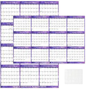 2026 Wall Calendar 24" x 36" Dry Erase Calendar for Wall from January 2026 to December 2026 12 Month Annual Large Yearly Wall Planner for Office School(Purple) 2026 Wall Calendar 24" x 36" Dry Erase Calendar for Wall from January 2026 to December 2026 12 Month Annual Large Yearly Wall Planner for Office School(Purple)