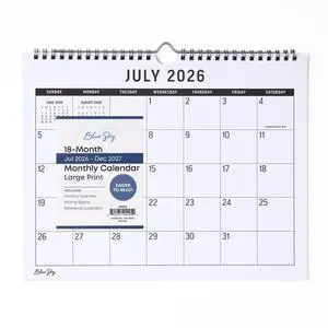 2026-2027 18 Month Large Print Monthly Academic Year Wall Calendar, July 2026 - December 2027, 11" x 8.75", Durable Twin Wire Binding, Perfect For Home, Office And Classroom, Silver 2026-2027 18 Month Large Print Monthly Academic Year Wall Calendar, July 2026 - December 2027, 11" x 8.75", Durable Twin Wire Binding, Perfect For Home, Office And Classroom, Silver