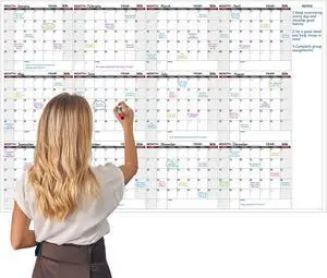 Large Dry Erase Calendar for Wall Yearly Wall Calendar Dry Erase, 37" x 57.9", 12-Month Undated Erasable & Reusable Laminated Wall Calendar, 15 Round Stickers, Perfect for Home, Office and School Large Dry Erase Calendar for Wall Yearly Wall Calendar Dry Erase, 37" x 57.9", 12-Month Undated Erasable & Reusable Laminated Wall Calendar, 15 Round Stickers, Perfect for Home, Office and School
