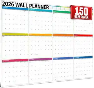 Wall Planner 2026 - Extra Large 33 x 24 Color Full Year Wall Calendar - 12 Month Planner 2026 Yearly Planner Wall Calendar Personalized Calendar 2026 - Boxes Edition Wall Planner 2026 - Extra Large 33 x 24 Color Full Year Wall Calendar - 12 Month Planner 2026 Yearly Planner Wall Calendar Personalized Calendar 2026 - Boxes Edition