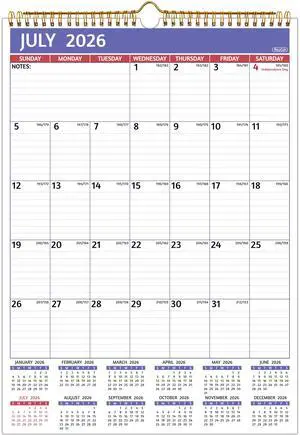 2026-2027 Wall Calendar - 2026-2027 Calendar, Jul 2026 - Dec 2027, 12'' x 17'' Large, 18 Monthly Calendar with Ruled Blocks, Yearly Overview, Thick Paper, Holidays, To-do Notes, Amply Writing Space 2026-2027 Wall Calendar - 2026-2027 Calendar, Jul 2026 - Dec 2027, 12'' x 17'' Large, 18 Monthly Calendar with Ruled Blocks, Yearly Overview, Thick Paper, Holidays, To-do Notes, Amply Writing Space