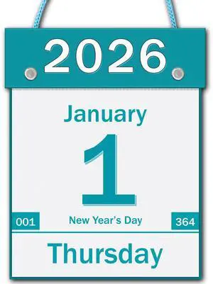 2026 Daily Wall Calendar, Page per Day with Large Print Dates, 365 Day Tear off Wall Calendar for Seniors Gift Home Office School Dorms, 8.5" x 6", Tear Away Calendars with Hanging String, Cyan 2026 Daily Wall Calendar, Page per Day with Large Print Dates, 365 Day Tear off Wall Calendar for Seniors Gift Home Office School Dorms, 8.5" x 6", Tear Away Calendars with Hanging String, Cyan