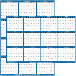 18" x 24" SwiftGlimpse 2026 Wall Calendar Erasable Large Wet & Dry Erase Laminated 12 Month Annual Yearly Wall Planner, Reversible, Horizontal/Vertical, Navy 18" x 24" SwiftGlimpse 2026 Wall Calendar Erasable Large Wet & Dry Erase Laminated 12 Month Annual Yearly Wall Planner, Reversible, Horizontal/Vertical, Navy