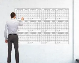48" x 72" Large Jumbo Oversized Erasable Laminated Blank Annual Yearly Wall Calendar Poster, 12 Months, Reusable for Office, Academic or Home 48" x 72" Large Jumbo Oversized Erasable Laminated Blank Annual Yearly Wall Calendar Poster, 12 Months, Reusable for Office, Academic or Home