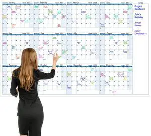 Large Dry Erase Calendar for Wall Yearly Wall Calendar Dry Erase, 37" x 57.9", 12-Month Undated Blank Calendar Planner, Reusable Laminated Task Organizer with Note, Great for Office, Classroom, Home Large Dry Erase Calendar for Wall Yearly Wall Calendar Dry Erase, 37" x 57.9", 12-Month Undated Blank Calendar Planner, Reusable Laminated Task Organizer with Note, Great for Office, Classroom, Home