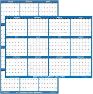 32" x 48" SwiftGlimpse 2027 Wall Calendar Erasable XLarge Wet & Dry Erase Laminated 12 Month Annual Yearly Wall Planner, Reversible, Horizontal/Vertical, Dark Blue 32" x 48" SwiftGlimpse 2027 Wall Calendar Erasable XLarge Wet & Dry Erase Laminated 12 Month Annual Yearly Wall Planner, Reversible, Horizontal/Vertical, Dark Blue
