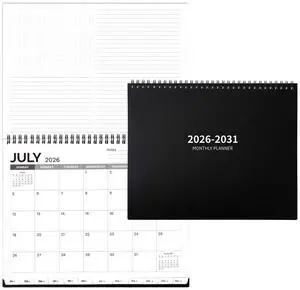 2026-2031 Monthly Planner - 5 Year Planner/Calendar 2026-2031, Jul 2026 - Jun 2031, 9" x 11", Tabs, 60 Months Flip Calendar, Spiral Bound Top, Black 2026-2031 Monthly Planner - 5 Year Planner/Calendar 2026-2031, Jul 2026 - Jun 2031, 9" x 11", Tabs, 60 Months Flip Calendar, Spiral Bound Top, Black