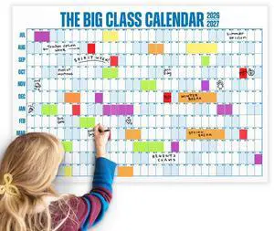 Class School Year Dry Erase Wall Calendar July 2026 to June 2027 Year-at-a-Glance for Classrooms & Home Includes Labels & Marker Easy Hanging, Shaded Weekends Blue, 4x3 Class School Year Dry Erase Wall Calendar July 2026 to June 2027 Year-at-a-Glance for Classrooms & Home Includes Labels & Marker Easy Hanging, Shaded Weekends Blue, 4x3