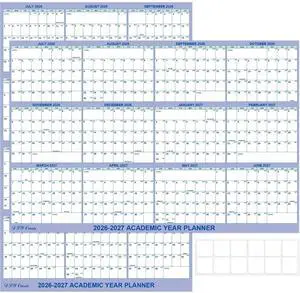 32" x 48" Academic Wall Calendar 2026-2027, July 2026 - June 2027 Folded Wet & Dry Erase, Large Wall Calendar 12 Month, Vertical/Horizontal Reversible, School Yearly Wall Planner with Julian Dates 32" x 48" Academic Wall Calendar 2026-2027, July 2026 - June 2027 Folded Wet & Dry Erase, Large Wall Calendar 12 Month, Vertical/Horizontal Reversible, School Yearly Wall Planner with Julian Dates