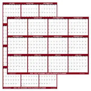 24" x 36" SwiftGlimpse 2026-2027 Academic Wall Calendar, Large, Wet & Dry Erase Laminated, Reversible, Yearly Planner, July 2026 to June 2027 only, Maroon 24" x 36" SwiftGlimpse 2026-2027 Academic Wall Calendar, Large, Wet & Dry Erase Laminated, Reversible, Yearly Planner, July 2026 to June 2027 only, Maroon