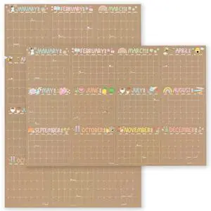 Yearly Wall Calendar 2026 Large - 12 Month Dry Erase Calendar for Wall, Double-Sided, Reversible, Erasable, Reusable, Full Year Long Annual Planner - Kraft Pastel Yearly Wall Calendar 2026 Large - 12 Month Dry Erase Calendar for Wall, Double-Sided, Reversible, Erasable, Reusable, Full Year Long Annual Planner - Kraft Pastel